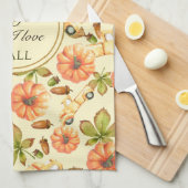 Waterverf  herfstpatroon theedoek (Quarter Fold)