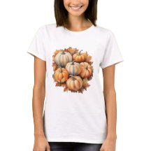 Waterverf herfstpompoenen met bladeren