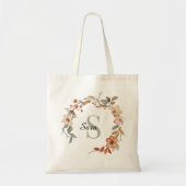Waterverf Herfsttuin Monogram Canvas Tote Bag (Voorkant)