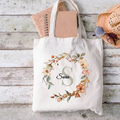 Waterverf Herfsttuin Monogram Canvas Tote Bag