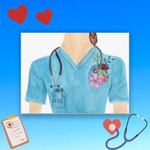Waterverf Hero Nurse Briefkaart