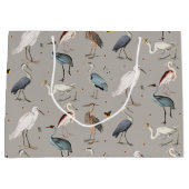 Waterverf Heron Vogel Egret Natuur Patroon Groot Cadeauzakje (Voorkant)