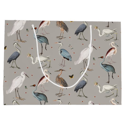 Waterverf Heron Vogel Egret Natuur Patroon Groot Cadeauzakje (Achterkant)