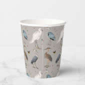 Waterverf Heron Vogel Egret Natuur Patroon Papieren Bekers (Rechts)