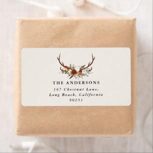 waterverf hert bloementerracotta modern elegant etiket