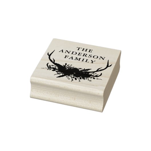 waterverf hert bloementerracotta modern elegant rubberstempel (Stempel)