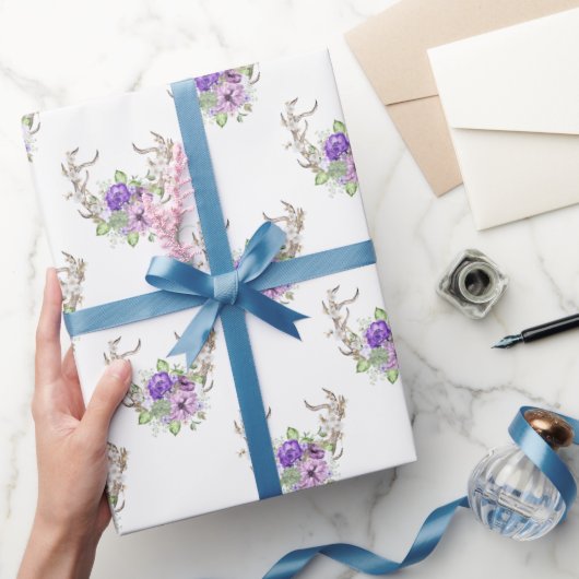 Waterverf Herten Antler Boeket Cadeaupapier (Geschenken)