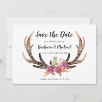 Waterverf Herten Antlers Boheemse land bruiloft