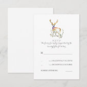 Waterverf Herten Antlers Bruiloft RSVP Kaarten (Voorkant / Achterkant)