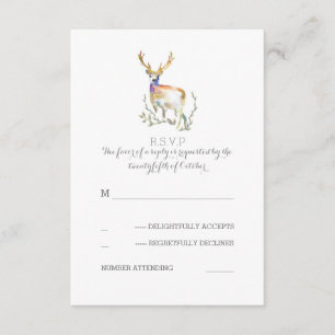 Waterverf Herten Antlers Bruiloft RSVP Kaarten Kaartje