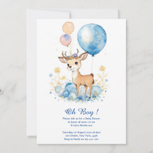 Waterverf Herten Baby shower Invitation Kaart