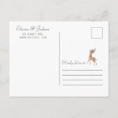 Waterverf Herten Bloemengewei Save the date Aankondigingskaart (Achterkant)