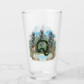 Waterverf Herten gepersonaliseerd Monogram Letter Glas (Achterkant)