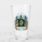 Waterverf Herten gepersonaliseerd Monogram Letter  Glas (Achterkant)