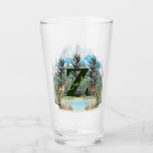 Waterverf Herten Gepersonaliseerd Monogram Letter  Glas (Voorkant)