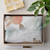 Waterverf Herten in Winterbos Kerstmis Tissuepapier (Geschenk)