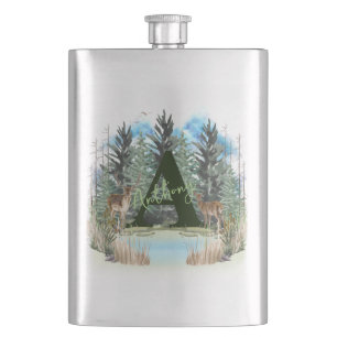 Waterverf Herten Persoonlijk Monogram Letter A Flacon