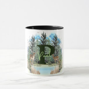 Waterverf Herten Persoonlijk Monogram Letter P Mok