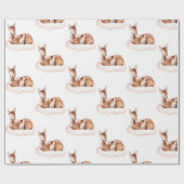 Waterverf Herten Roze Wolk Cadeaupapier (Vlak)