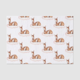 Waterverf Herten Roze Wolk Tissuepapier