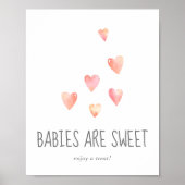 Waterverf Het hart van baby's is sweet Geniet van  Poster (Voorkant)