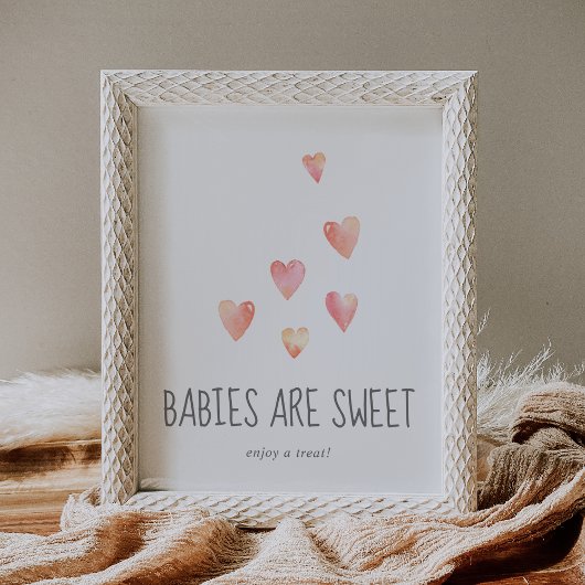 Waterverf Het hart van baby's is sweet Geniet van  Poster
