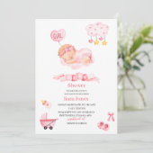 Waterverf het is meisje Boho Nursery Baby shower Kaart (Staand voorkant)