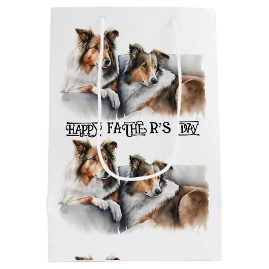 Waterverf Het Schilderen Ruwe Collies Medium Cadeauzakje (Achterkant)