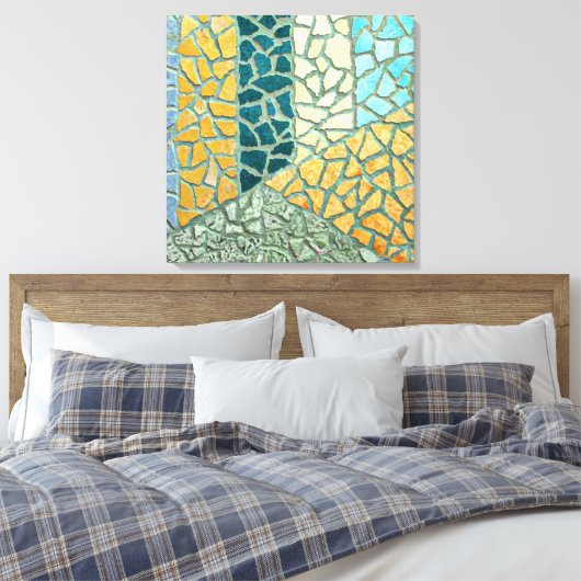 Waterverf Het Schilderen Stone Mosaic + uw ideeën Canvas Afdruk (Insitu (Slaapkamer))