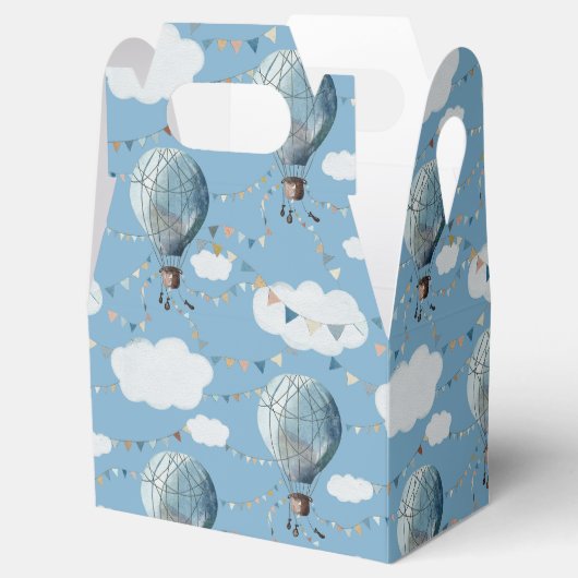 Waterverf Hete Luchtballon Blauw // Bedankdoosjes (Geopend)