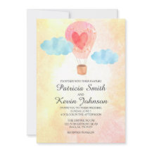 Waterverf Hete Luchtballon Bruiloft