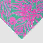 Waterverf Hete roze Aqua Oversize Damask Geïnspire Tissuepapier (Detail)