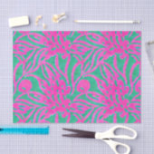 Waterverf Hete roze Aqua Oversize Damask Geïnspire Tissuepapier (Craft)