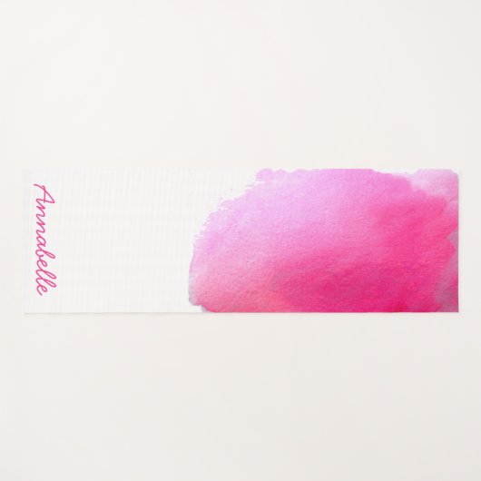 Waterverf hete roze levendige energiekunst yogamat (Voorkant (horizontaal))