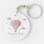Waterverf heteluchtballonscène AcrylSleutelhanger Sleutelhanger (Achterkant)