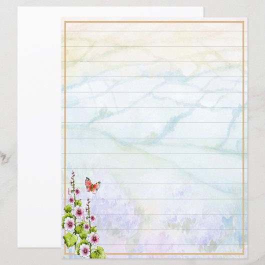 Waterverf heuvels en wilde bloemen (Voorkant / Achterkant)