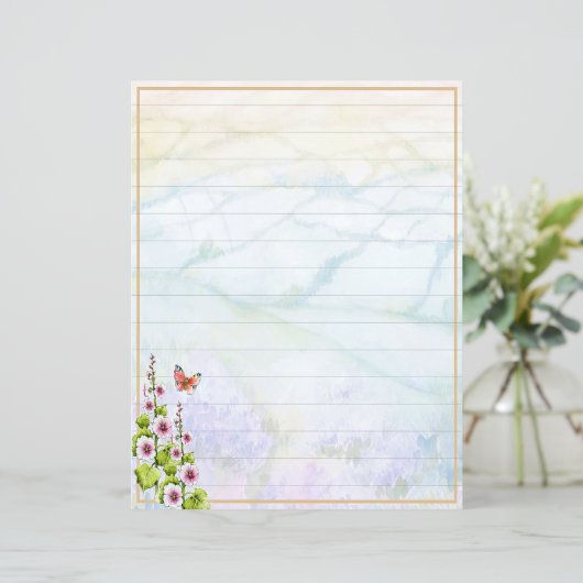 Waterverf heuvels en wilde bloemen (Staand voorkant)