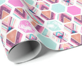 Waterverf Hexagon Patroon Cadeaupapier (Rol Hoek)