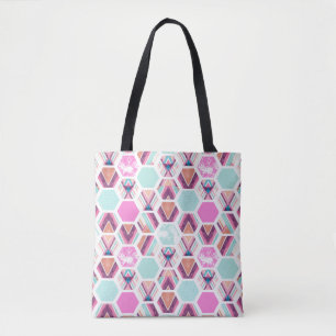 Waterverf Hexagon Patroon Draagtas