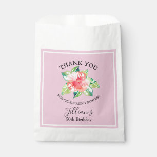 Waterverf Hibiscus Birthday Bedankzakje