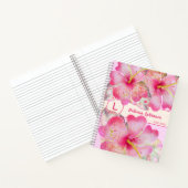 Waterverf Hibiscus Flower Monogram Notitieboek (Binnen)