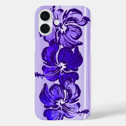 Waterverf Hibiscus Hawaiian Tropisch Paars Case-Mate iPhone Case (Achterkant)