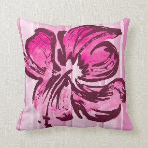 Waterverf Hibiscus Reversible Square Pillow Kussen