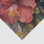 Waterverf Hibiscus Tropische Gothic Schedel Decoup Tissuepapier (Detail)