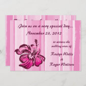 Waterverf Hibiscus Uitnodiging (Voorkant / Achterkant)