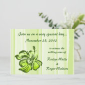 Waterverf Hibiscus Uitnodiging (Staand voorkant)