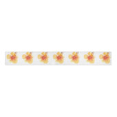 Waterverf Hibiscus Yellow Oranje Tropisch Floral Grosgrain Lint (Voorkant)