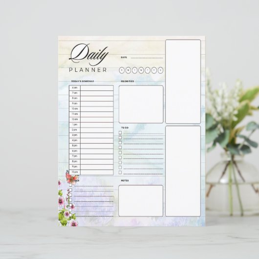 Waterverf Hills and Wildflower Daily Planner (Staand voorkant)