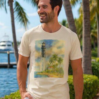 Waterverf Hillsboro Inlet Lighthouse Florida T-shirt