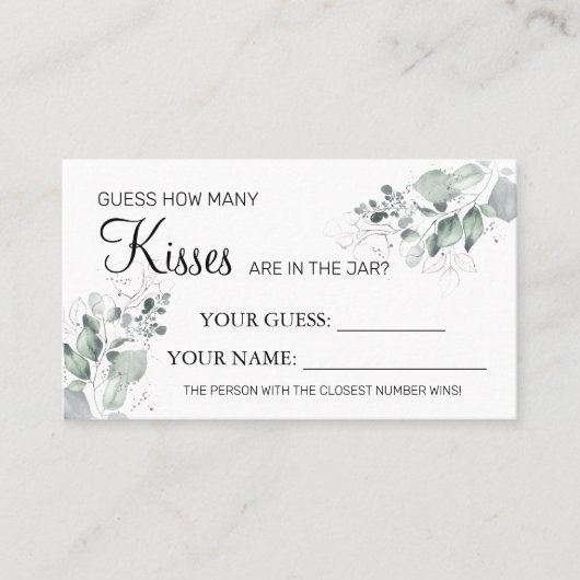 Waterverf Hoeveel kisses Vrijgezellenfeest kaart s Plaatskaartje (Voorkant)